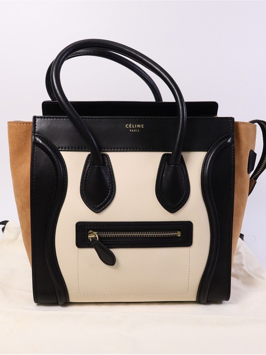 Celine Handbags - ✨🛍️ Celine Tricolor Micro Luggage Tote - Black, Brown, and Cream